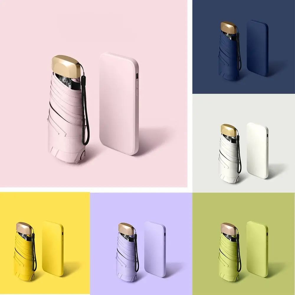 Mini Sun Umbrella Small Pocket Rain Umbrella Vinyl Folding UV Ultraviolet Protection Sun Shade Pocket Parasol Capsule mini umbrella folding umbrella mini sun umbrella