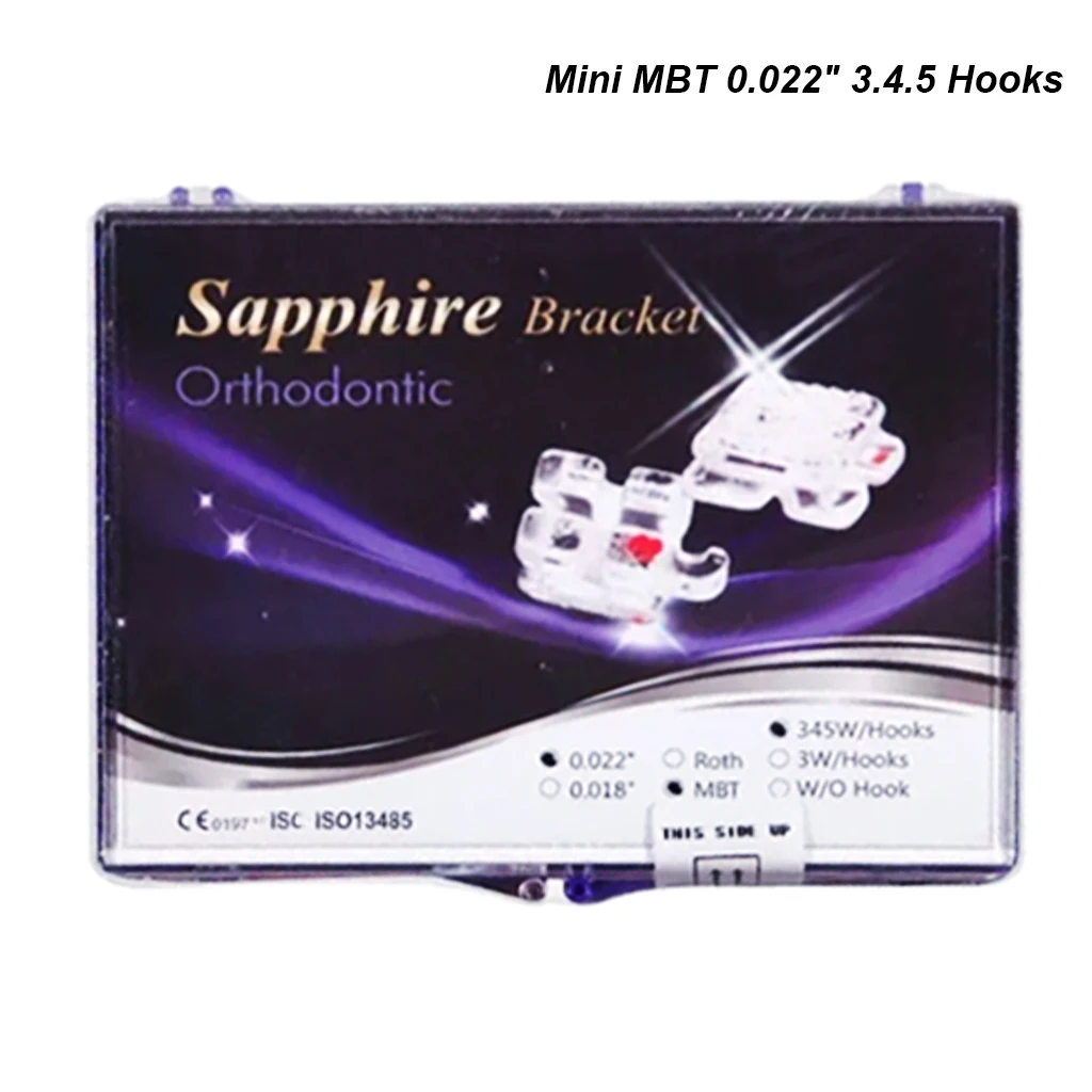 20 Stück / Kasten Dentale kieferorthopädische monokristalline Saphir-Bracket Mini Roth / MBT.022 345 Haken transparente Zahnspangen Zahnarztprodukte – Detail 8