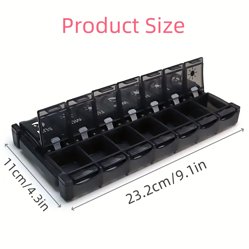 Compact Weekly Pill Organizer & Daily Dispenser Stand - Cute Travel Medication Box