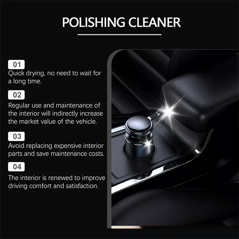 Car Interior Polishing Cleaner 2PCS 3