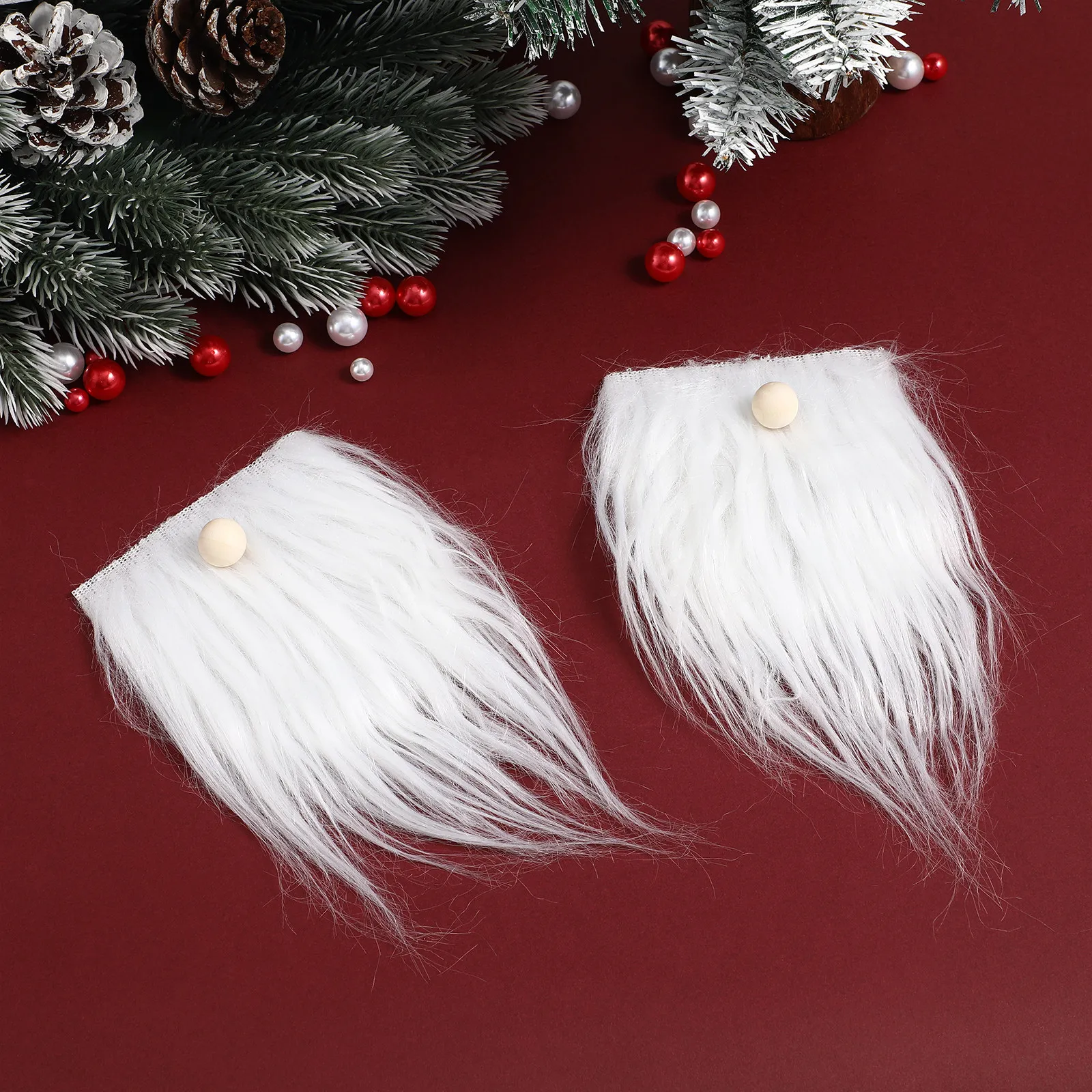 1 Set Fake Beards Gnome Beard Kits Wood Balls for DIY Craft Christmas ...