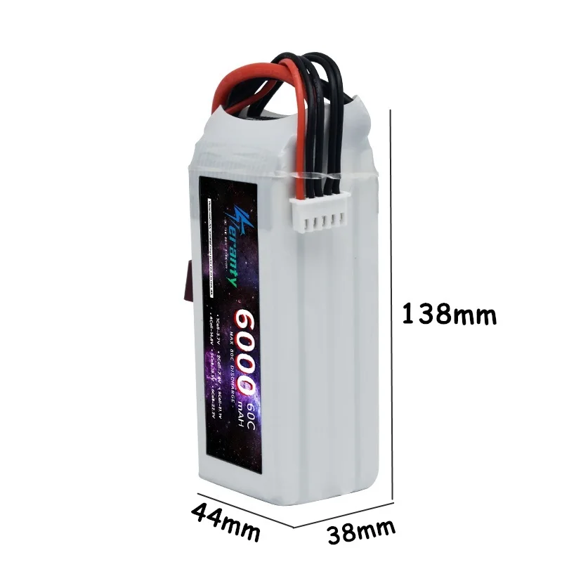 6000mAh Lipo 14.8V Battery 4S 60C With Deans T/XT60/TRX/EC5 Connector For RC Airplanes Helicopters Car Boat Truck Parts lithium replacement battery