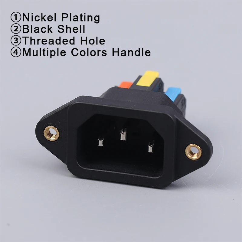 Quick Connect IEC C14 3-Pin Power Supply Socket, 250V 10A, Easy Install