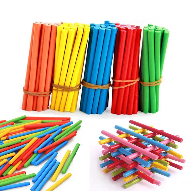 500PCS Wooden Counting Sticks For Kids Montessori Education Maths Teaching Aids Classroom Supplies Mathematic Learning