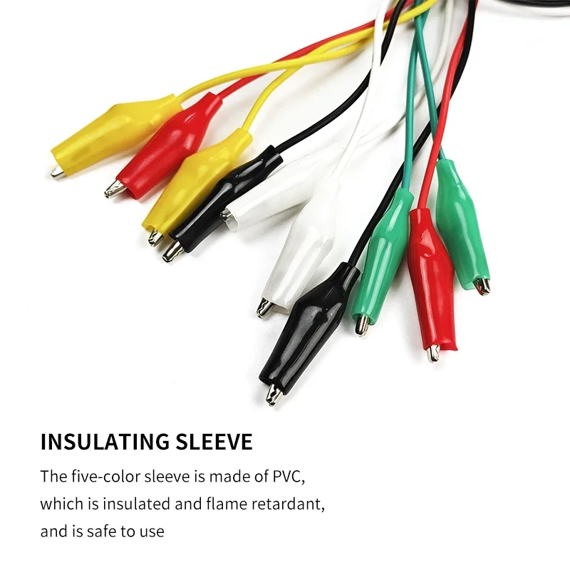 10pcs Alligator Clips Electrical Test Leads Clip Roach Clip Jumper Wire and Car Battery Clamps Double-ended Crocodile Clip