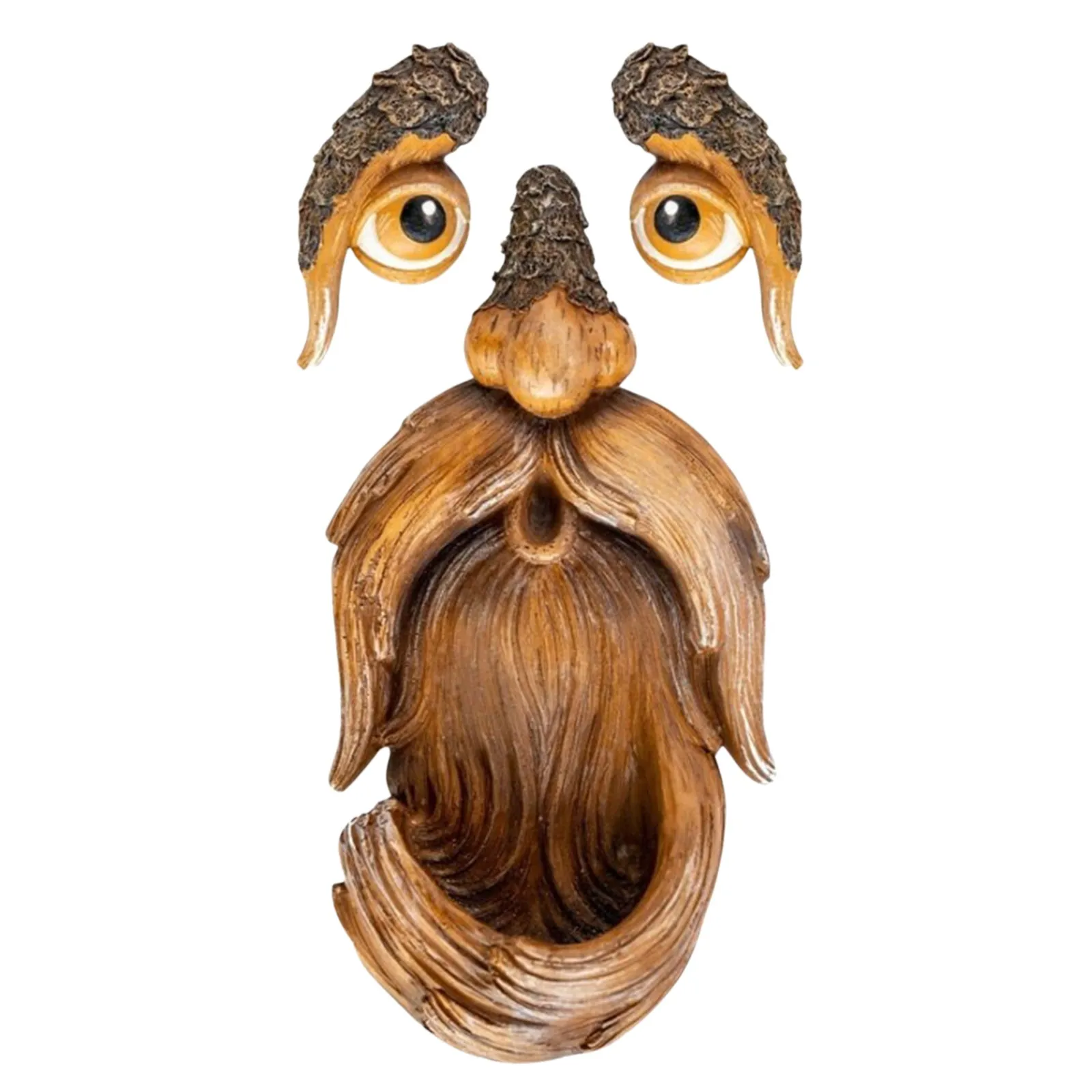 Tree Face Bird Garden Feeder Faces Hugger Decor Outdoor Man Oldsculpture Yard Wild Ornament Dark Indecoration Statue Whimsical