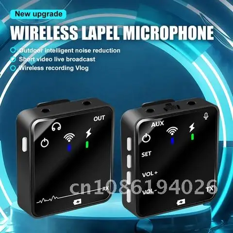 

Wireless Lavalier Microphone System 2.4G Video Streaming Clip Lapel Microphone For Phone DSLR Camera Recording Studio Interview