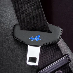 Premium Leather Car Seat Belt Plug Protective Covers - Stylish Interior Auto Accessories - 4pcs (Black)