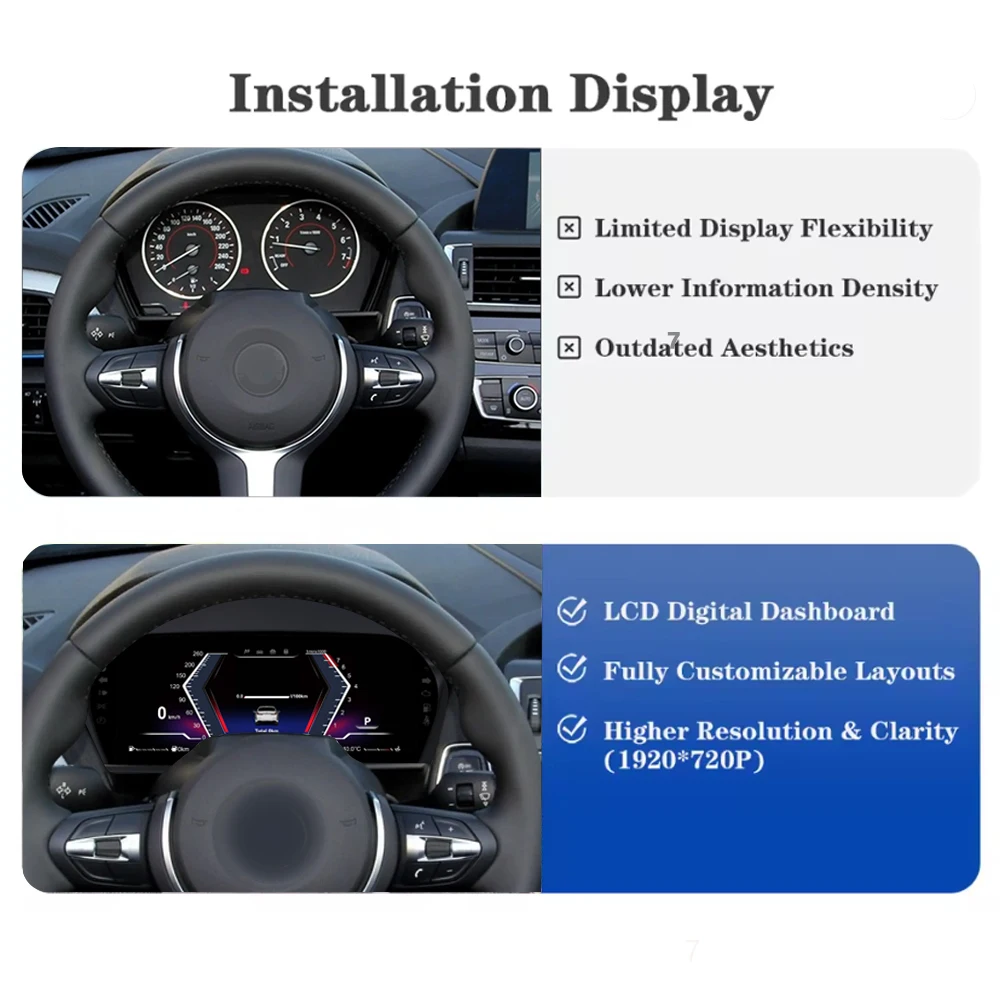 BMW 1/2 시리즈 F20 F52 F22 F45 X1 F48 F49 F39 속도계, 대시보드, 클러스터 디지털 대시보드 주행거리계 플러그 앤 플레이
