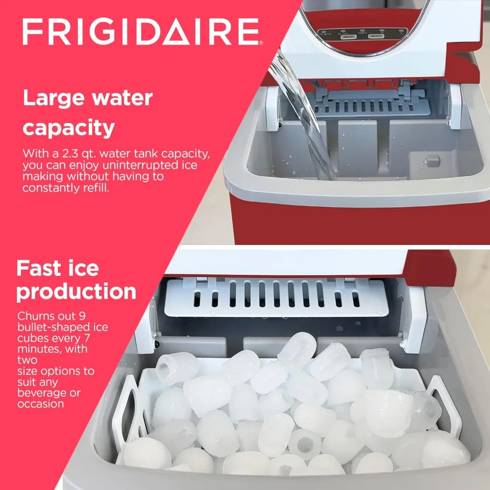 EFIC101-BLACK Portable Compact Maker 26 lb per Day Ice Making Machine Black