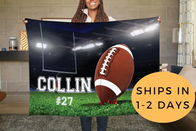 

Personalized Football, Football Coaches Gifts, Personalized Blanket For Adults, Custom Blanket Personalized, Football Background