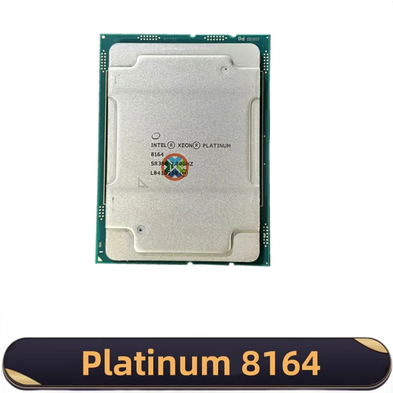 CPU Processor Intel Xeon Platinum8164 CPU 26 Cores 52 Threads 2.0GHz 35.75MB 150W LGA3647 for C621 Server Motherboard