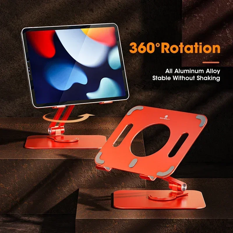 Aluminum Alloy Adjustable Tablet Stand Folding Portable Holder Phone Support Bracket for IPad Pad Samsung Xiaomi Huawei Tablet 4