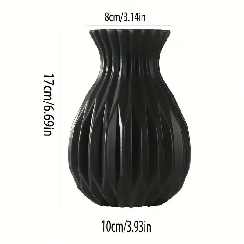 1pcs Nordic Flower Vase Imitation Ceramic Plastic Flower Vase Living Room Desktop Decoration Wedding Centerpiece Arrangement 6