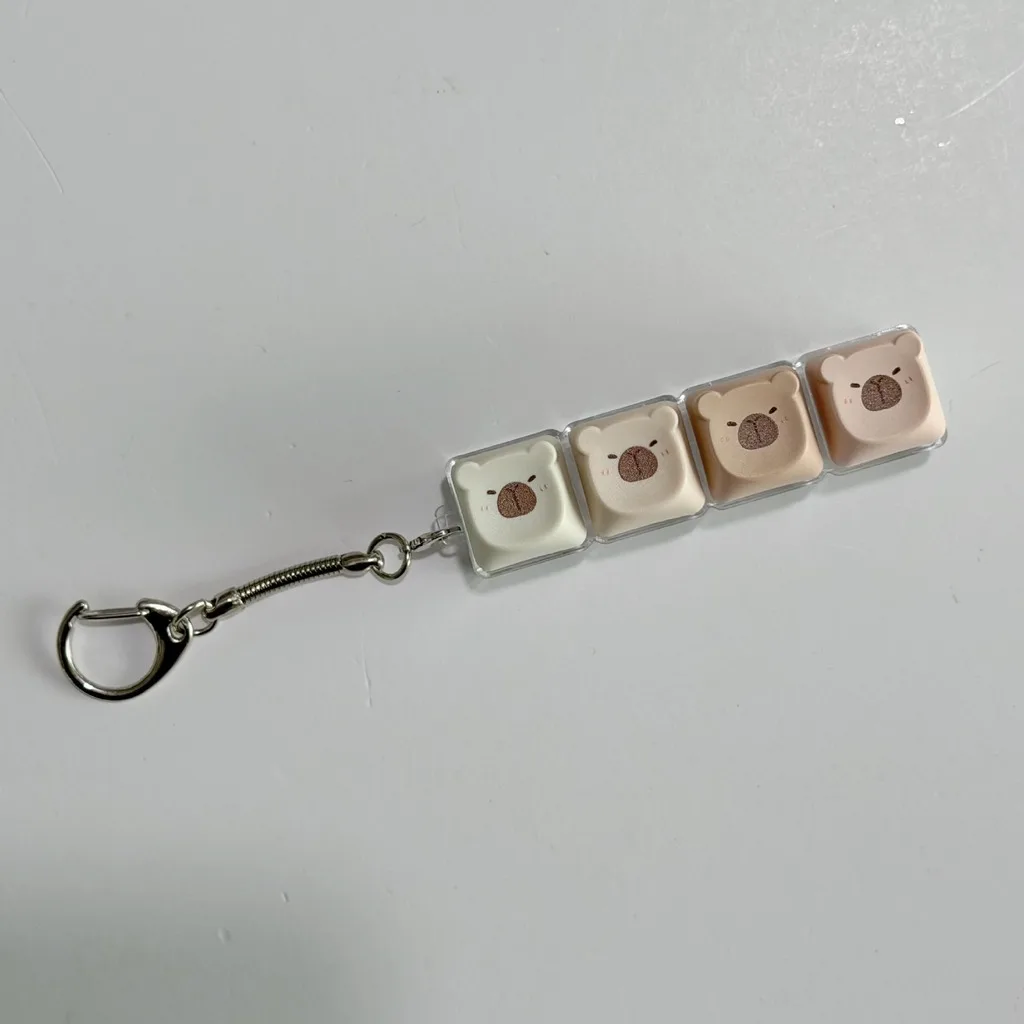 Colorful LED Light 4-Key Clicker Keychain - Stress Relief Portable Keyring Pendant