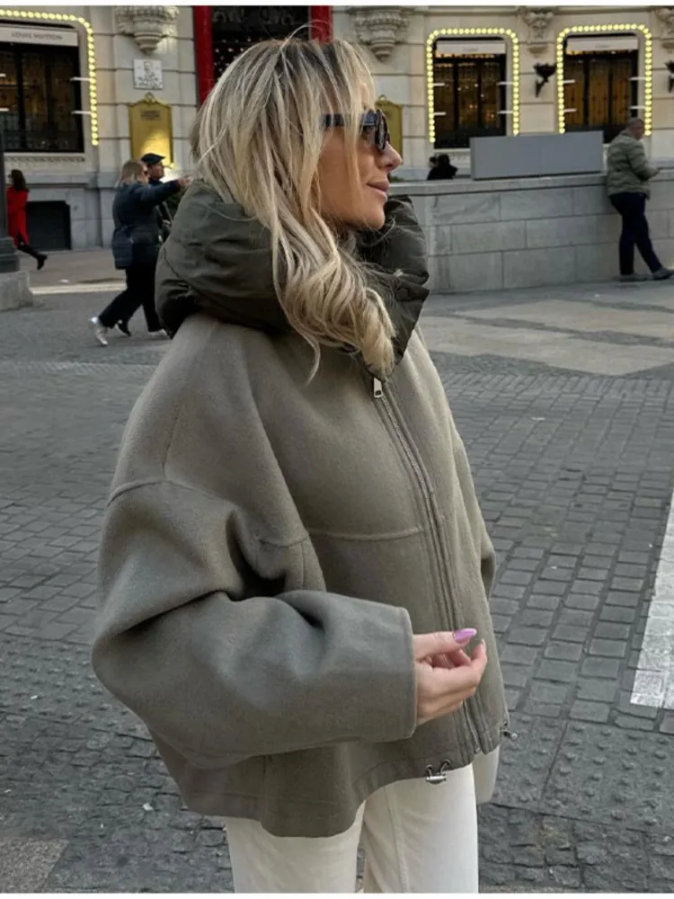 Front-Zip Oversize Coat