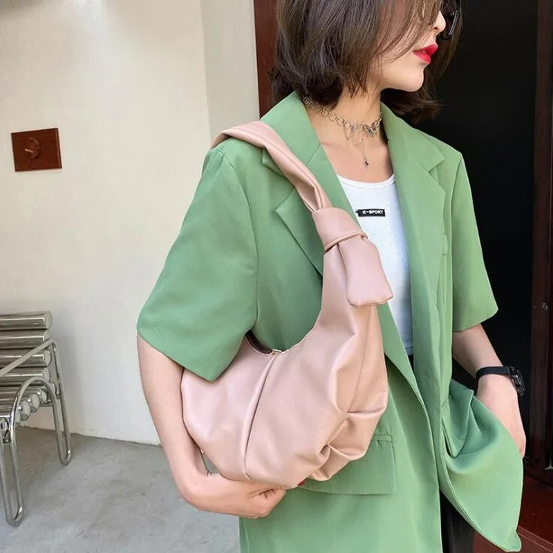 New Style Fashion Women Shoulder Bag Pu Leather Underarm Bags for Women Solid Handbags Travel Ladies Hand Tote Bag 2022 New