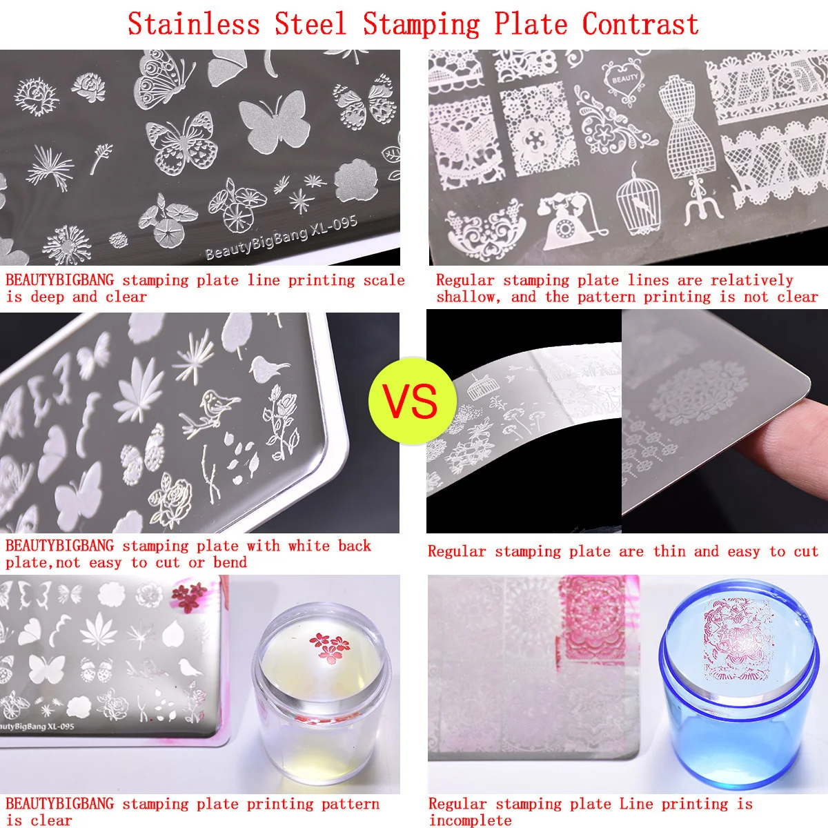 BeautyBigBang Geometry Nail Stamping Plates New Animals Bear Character Design Fairy Tales Nail Art Stamps Texture XL-004 5