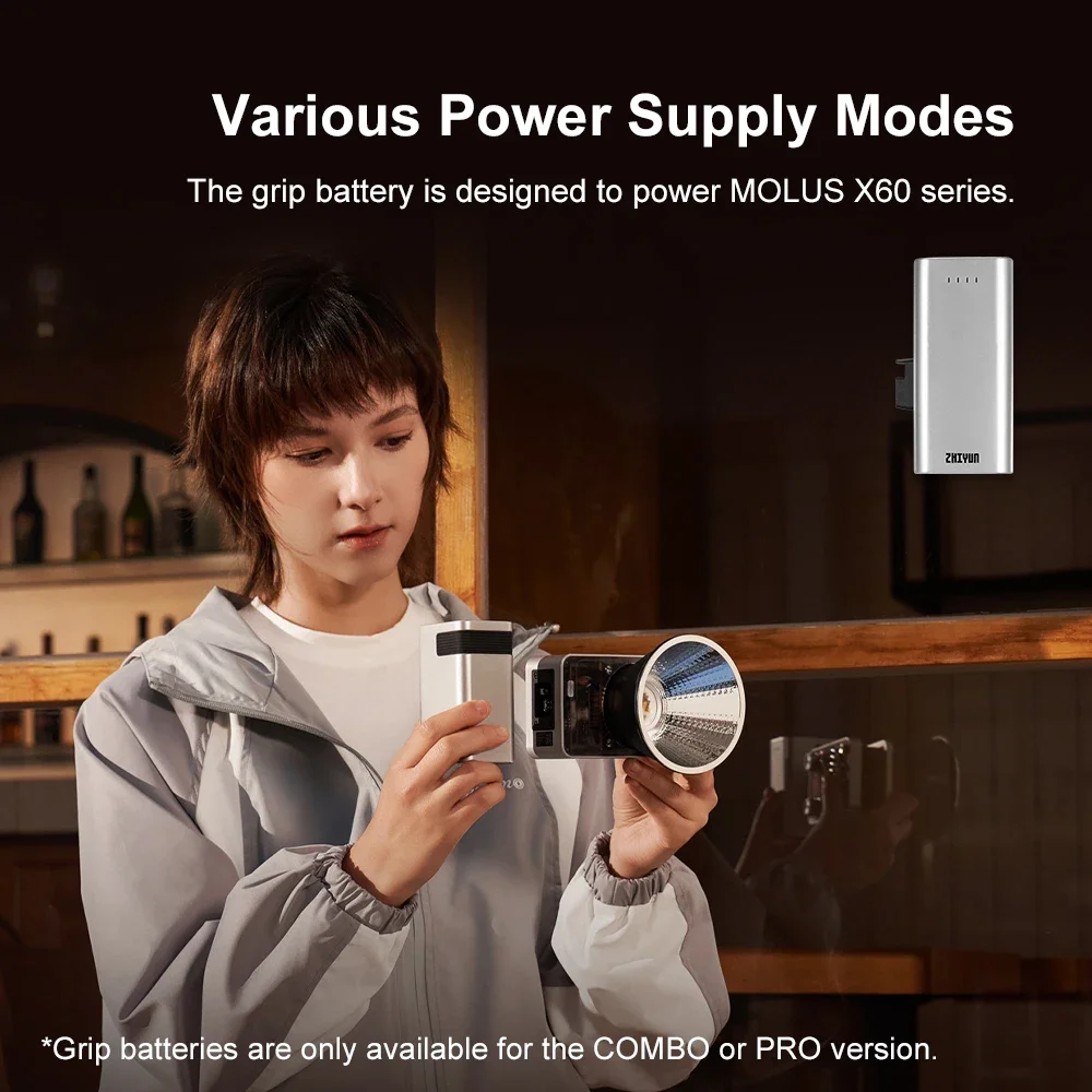 ZHIYUN MOLUS 포켓 비디오 조명 LED 필 램프 휴대용 사진 조명, X60 X60RGB 60W RGB COB 라이트
