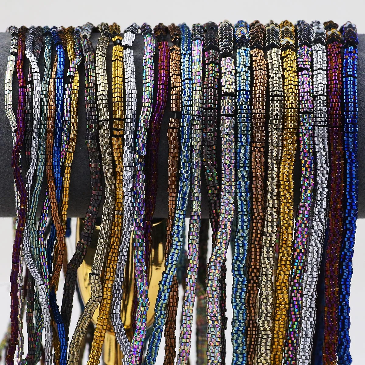 Gold-Plated Hematite Plum Blossom Beads