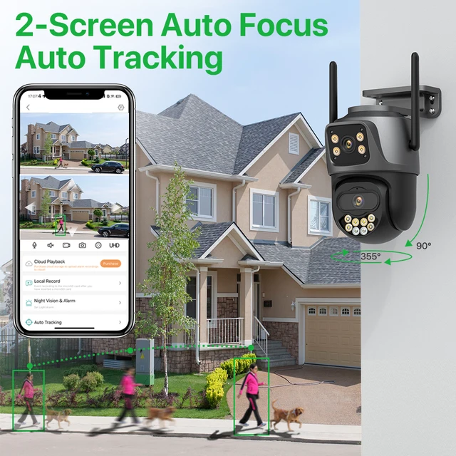 External Wifi PTZ Camera Dual Lens 4K 8MP HD Outdoor IP Camera 4MP Auto Tracking Security Protection CCTV Surveillance iCsee P2P 2 External Wifi PTZ Camera Dual Lens 4K 8MP HD Outdoor IP Camera 4MP Auto Tracking Security Protection CCTV Surveillance iCsee P2P 2