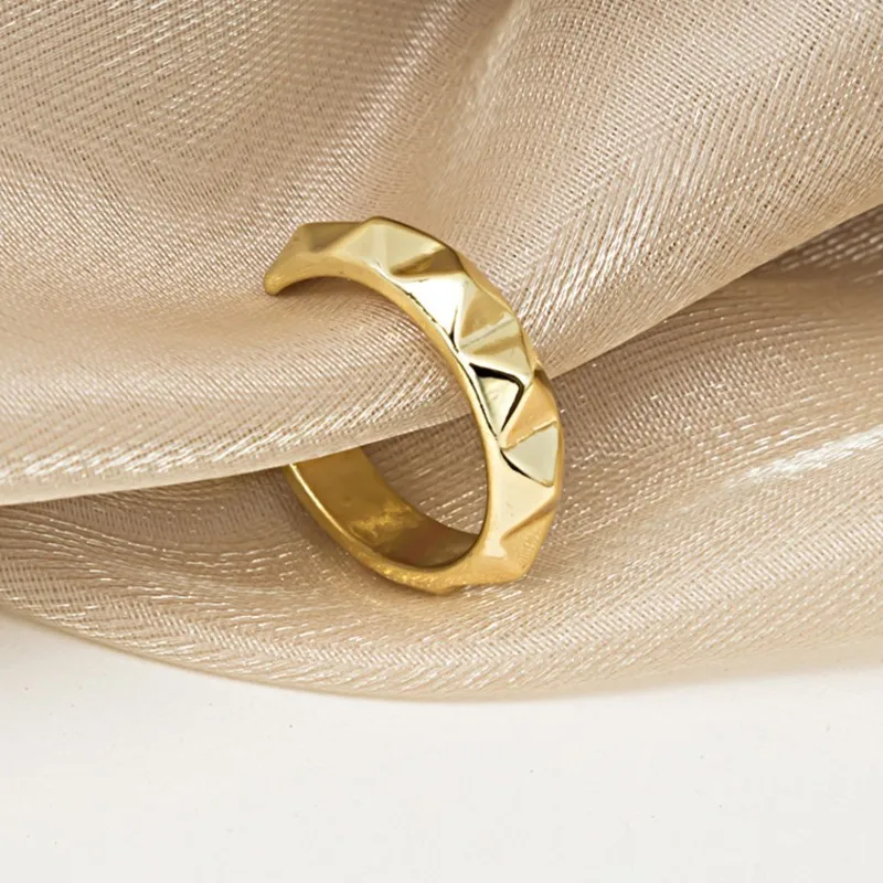 Silver Color Geometric Rhombus Rings for Women Men Geometric Retro Engagement Open Finger Ring Party Jewelry Anillos Mujer