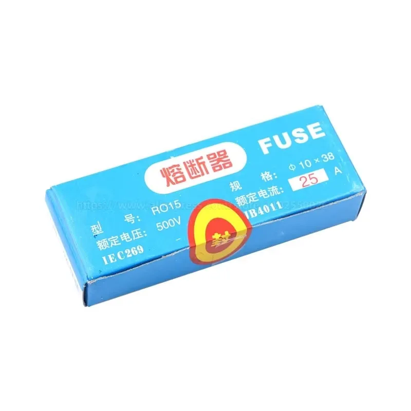 Ceramic fuse 0.5A 1A 2A 3A 4A 5A 6A 8A 10A 16A 20A 25A 32A 40A 500V RO15 R015 RT18 RT14 am2 380V 10*38 5PCS