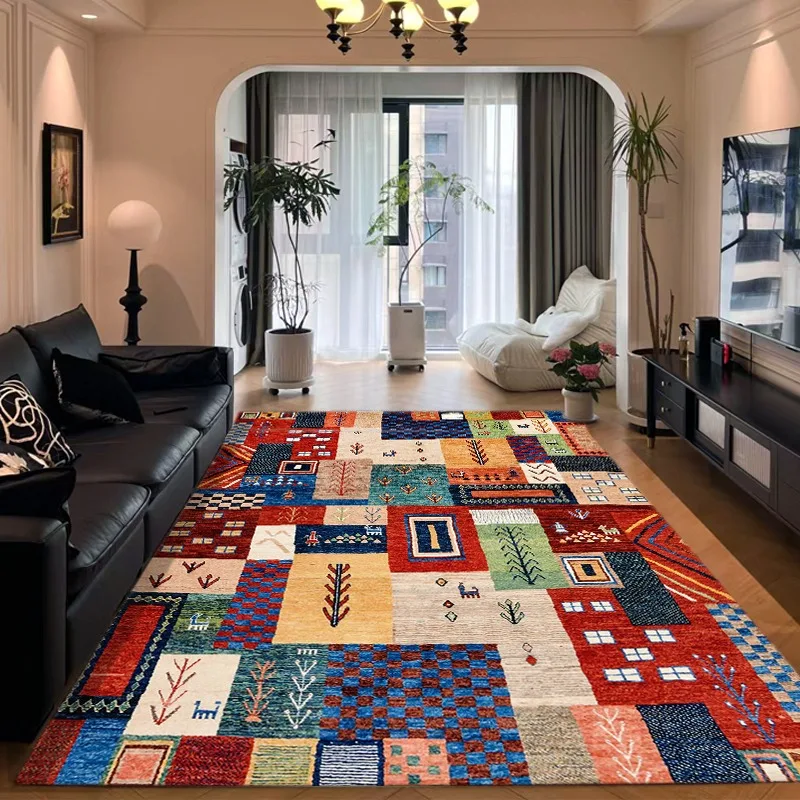 French Retro Living Room Carpets Colorful Creative Bedroom Rugs Large Area Plush Home Decoration Coffee Table Mat Tapis 러그 Ковер