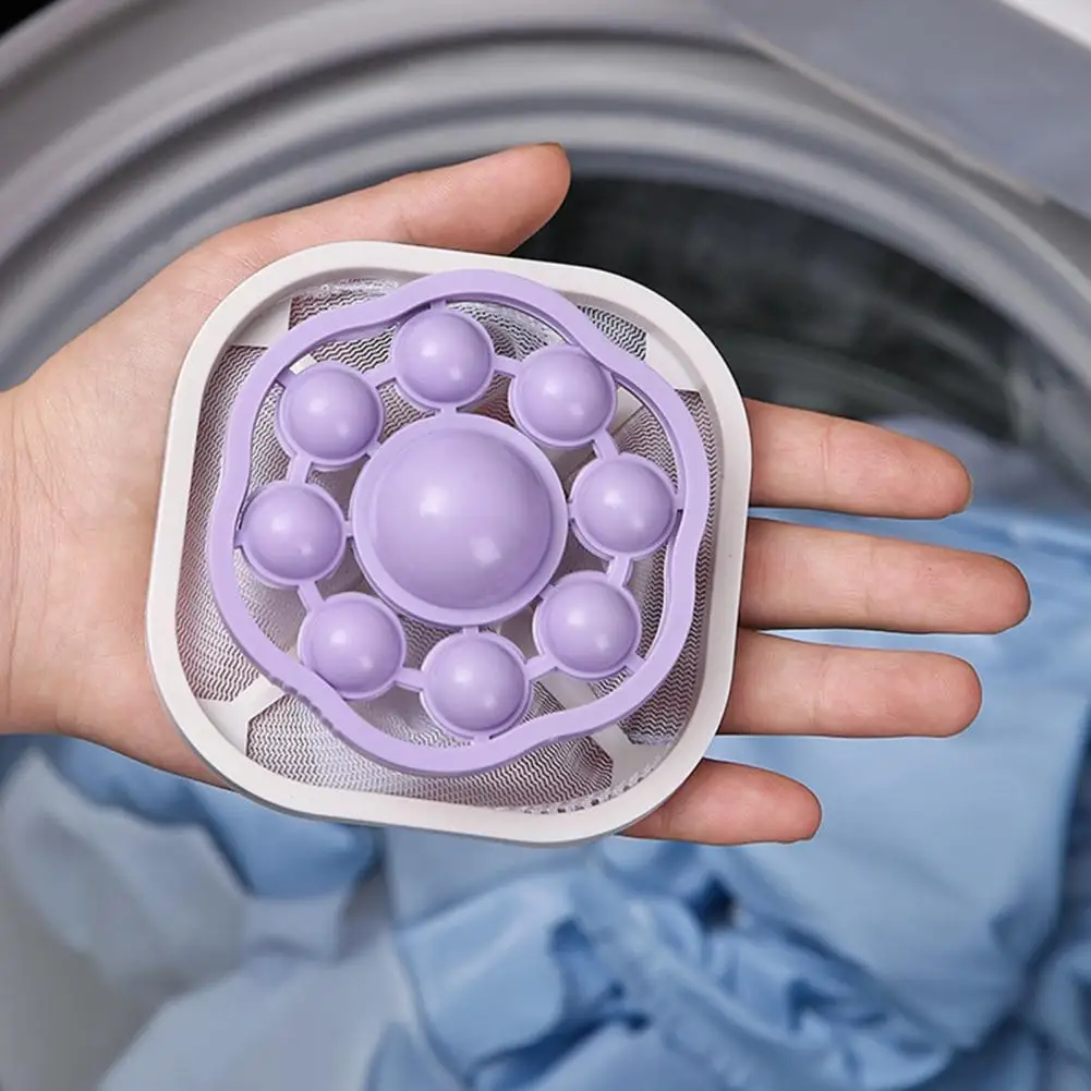 17cm 3Pcs Washing Machine Hair Remover Floating Hair Filtering Mesh Removal Bag Laundry Clear Drain Blockage Debris Collector