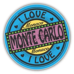 Monacan Coat of Arms and Flag Oval Sticker for Bumper, Laptop, and More (Monaco monte Carlo)