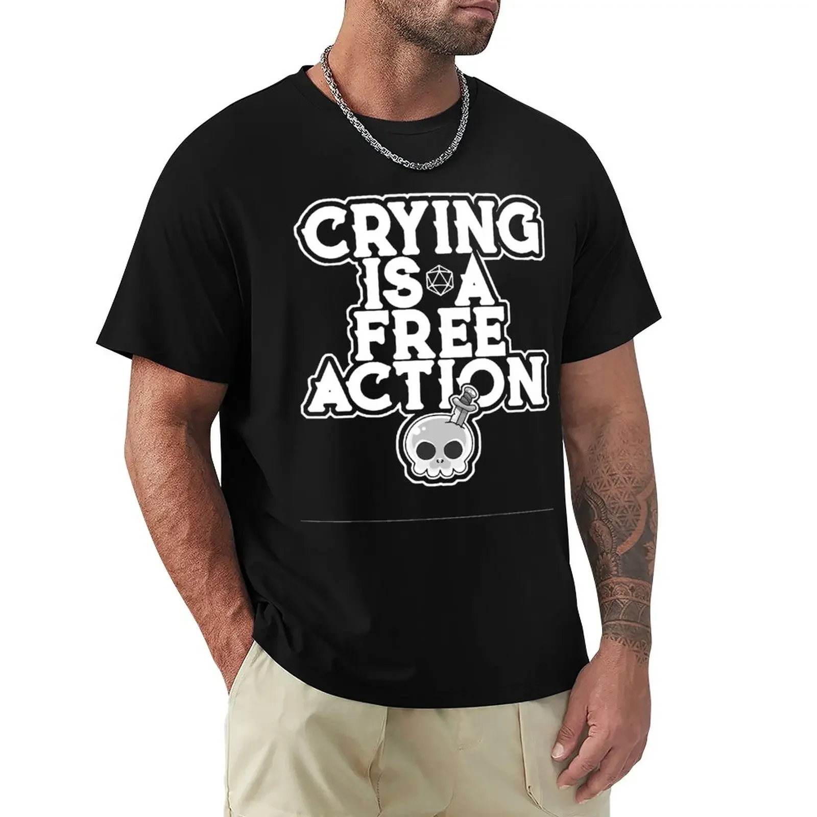 

Crying Is A Free Action Skull T-Shirt quick drying graphics designer t shirt men