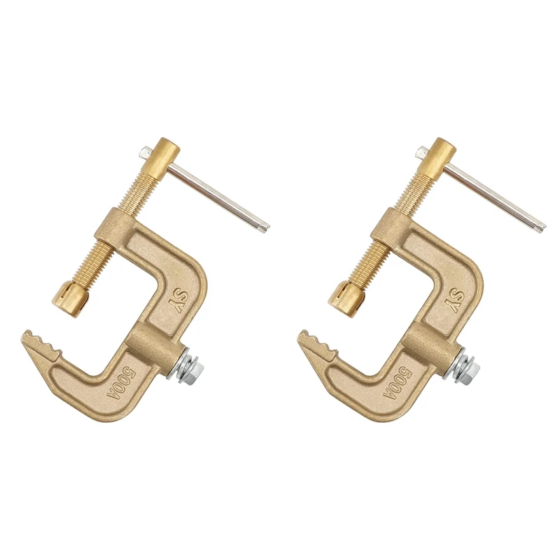 

2X Welding Ground Clamp, 500A Current G-Type Solid Brass Ground Clamp, 43Mm Jaw Width For Tig Mig MMA Welders