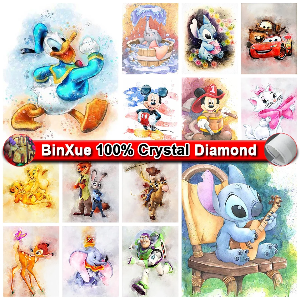 

Disney 5D DIY Crystal Diamond Painting Kit Cartoon Donald Duck Stitch Rhinestone Lion King Cross Stitch Moon Handmade Mosaic