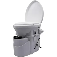 Composting Toilet Close Quarters Spider Handle Design Easy Install No Odor Huge Capacity Effective Empty White 20.98"D x 19.02"W 1