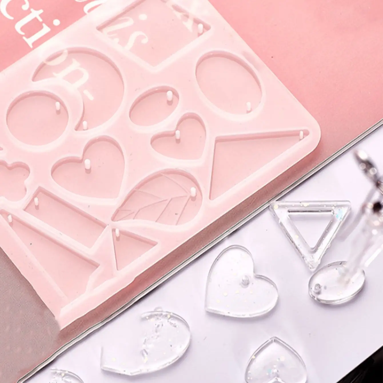 Earring Pendant Silicone Mold Geometric Rhombus Epoxy Resin Mould for DIY Earrings Keychain Necklace Charms Epoxy Resin Crafts