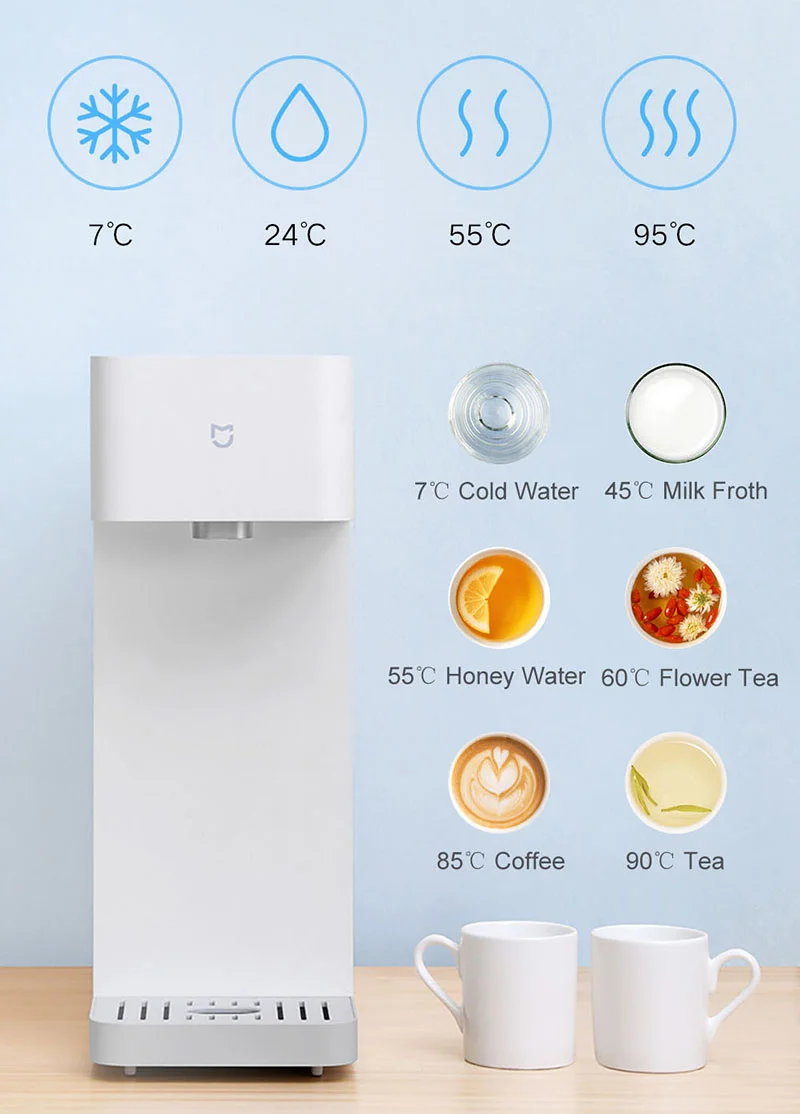 XIAOMI MIJIA Smart Hot and Cold Water Dispenser Support MIJIA App Control 3 Seconds Quick Heating 3L Capacity With Display 3