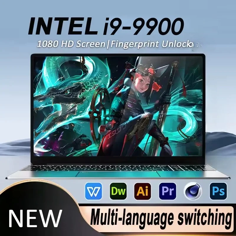 울트라 슬림 윈도우 11 노트북 컴퓨터 15.6인치 32GB 램 512GB 1TB SSD 인텔 I9-9900 게이밍 노트북 1920*1080 사무용 컴퓨터 PC