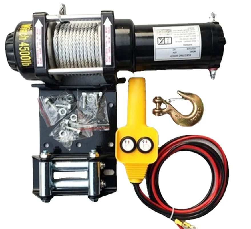 Vehicle Self-rescue Off-road Winch 2000 Lbs 3000lbs 12V 24V Off-road Vehicle Winch Electric for Crane 2000 Lbs