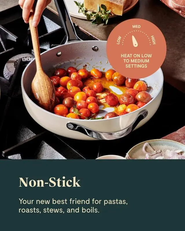 Pan with Lid (4.5 qt, 11.8") - Non Toxic, PTFE & PFOA Free - Oven Safe & Compatible with All 4
