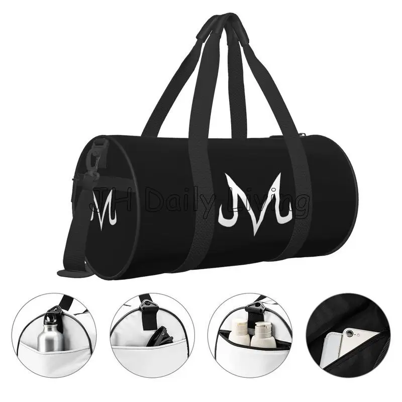 Majin Buu Print Round Travel Duffel Bags Sports Gym Bag Overnight Luggage Tote Bags for Men Women Waterproof Casual Duffel
