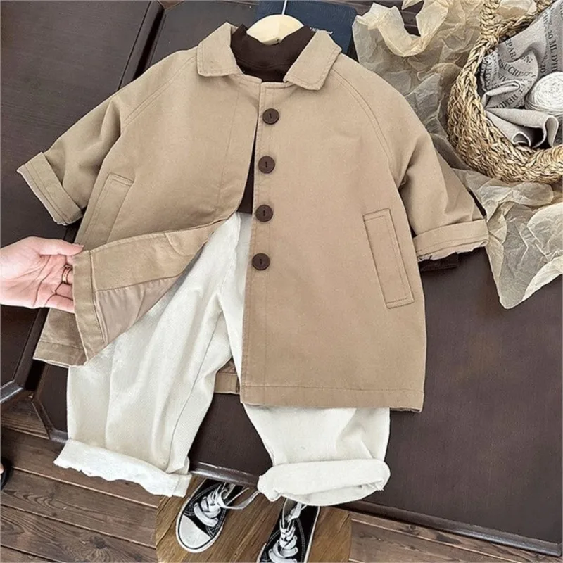 Fashion Baby Girl Boy Cotton Trench Kid Windbreak Jacket Spring Autumn Child Dust Coat Loose Kid Outwear Baby Clothes 1-10Y