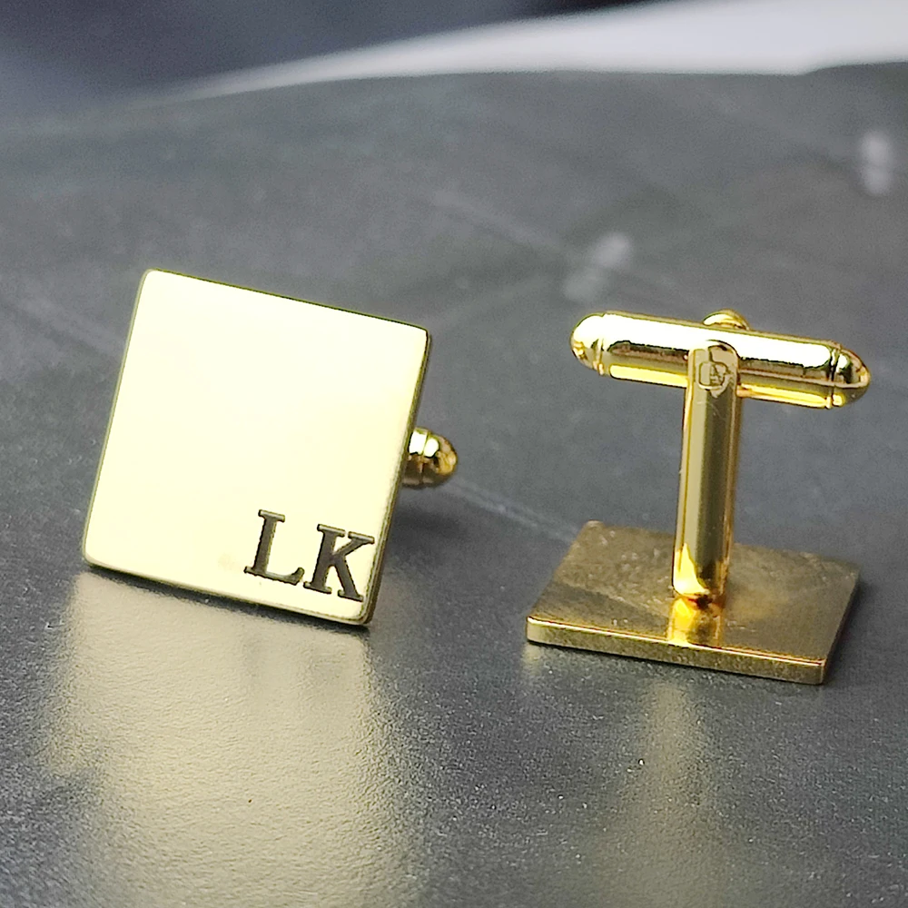 Personalized Irregular Square Name Cufflinks Custom Engraved Initial CuffLink Wedding Groom Gifts Business Party Men Jewelry