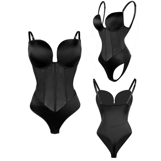 Women's Body Shaper Compression Bodysuit One Piece Backless Shapewear With  Bra Corset Slimming Waist Under Dress Underwear - Shapers - AliExpress