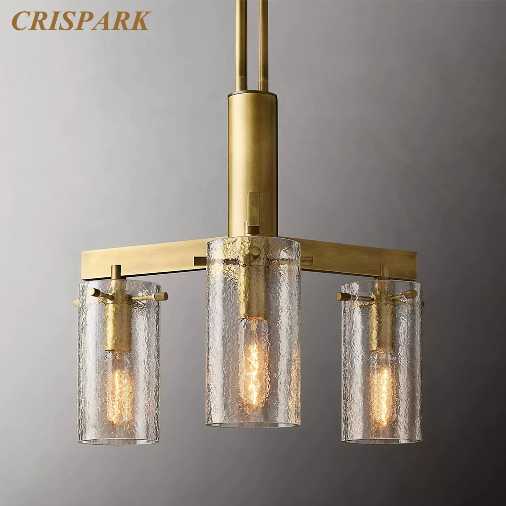 

Тройная подвесная латунная маленькая люстра, светодиодная лампа, Современная текстурированная стеклянная люстра для столовой, кухни, островка, шарроу