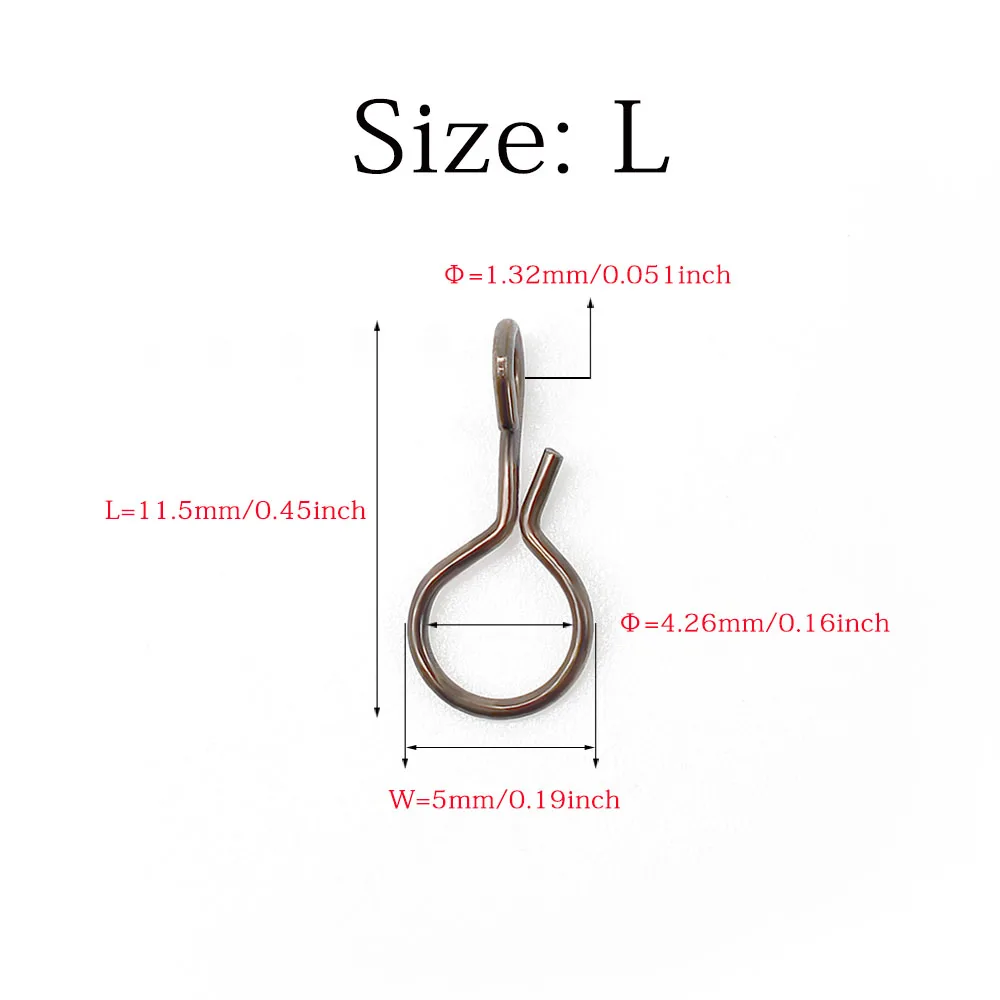 Fly Fishing Snap Quick Change for Flies Hook Lures Stainless Steel Lock Black Fishing Snaps Lures Clip Link 50Pcs