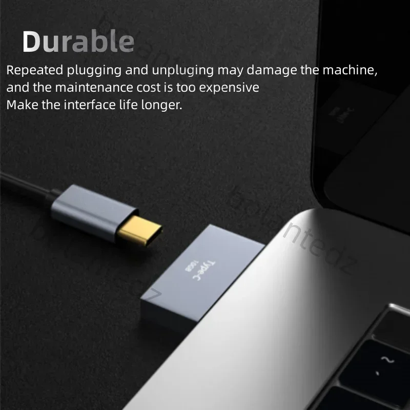 유형 C 어댑터 USB C Conventer 충전 전송 인터페이스 보호 커넥터 Macbook Pro Air용 Thunderbolt 3