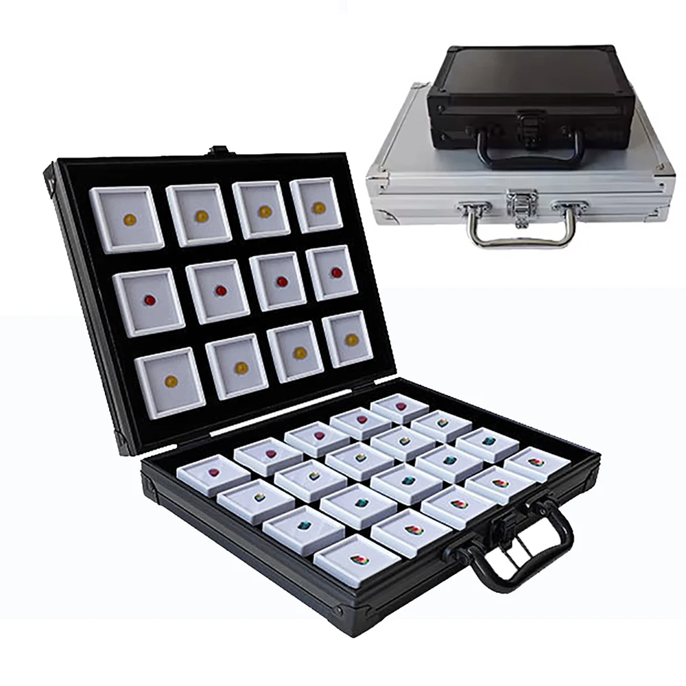 

Portable Travel Gems Box Show Gemstone Storage Case Beads Loose Diamond Pendant Exhibition Box Shockproof Gem Jars Earring Tray