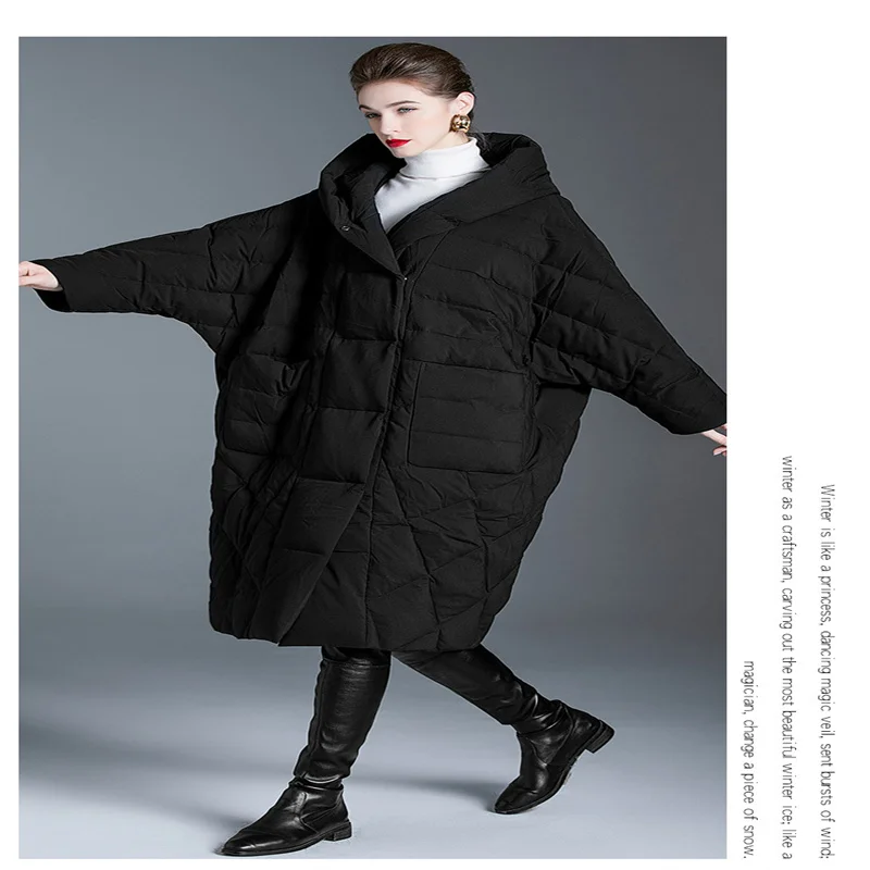 High quality large size white duck down women's clothing  2024 new loose medium length thickened down jacket for women C22