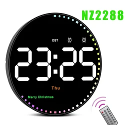 Smart LED Wall Clock with Dual Alarms, Calendar & Temperature Display - Adjustable Brightness (2288)