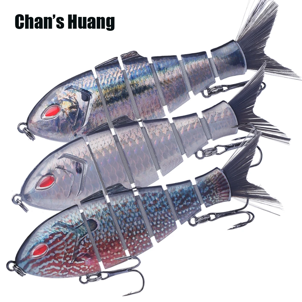 

Chan's Huang 10CM 16G / 4INCH 0.56OZ Handmade Segment Fish Bait Multi 5-Jointed Artificial Wobblers Bristle Tail Shad Swimbait